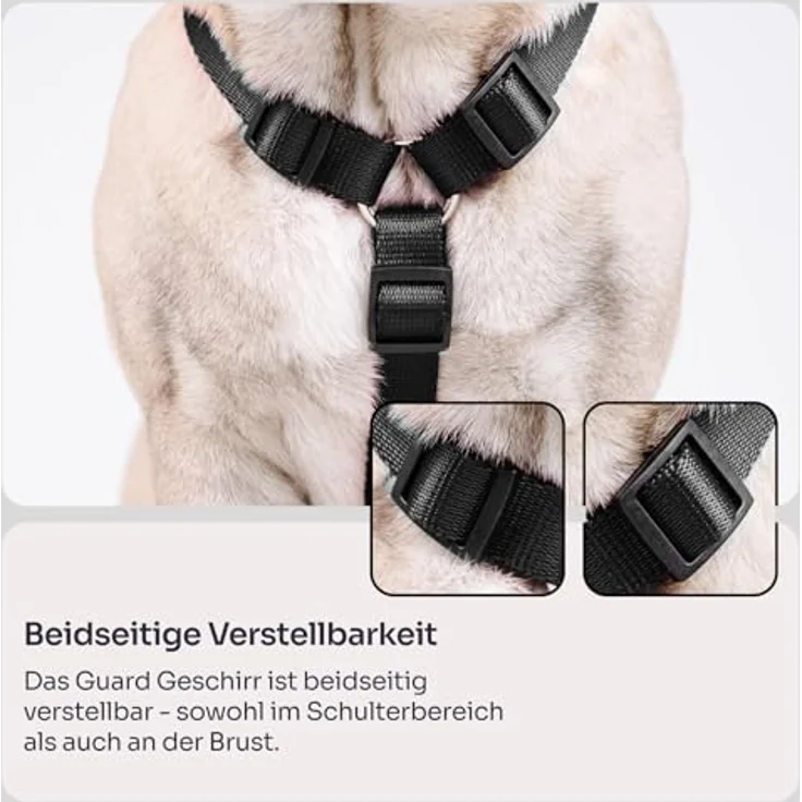Chaba Guard Hundegeschirr für kleine Hunde, Einstellbar, Anti-Zug & Würgen, Ergonomisches Design, Größe S, SCHWARZ – Bild 5