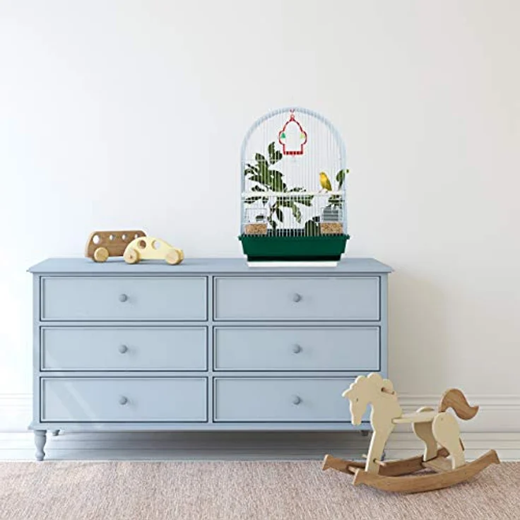 Relaxdays Vogelkäfig und Voliere, Innenbereich Käfig mit verstellbaren Sitzstangen und Hängeschaukel, herausnehmbarer Boden – Bild 4