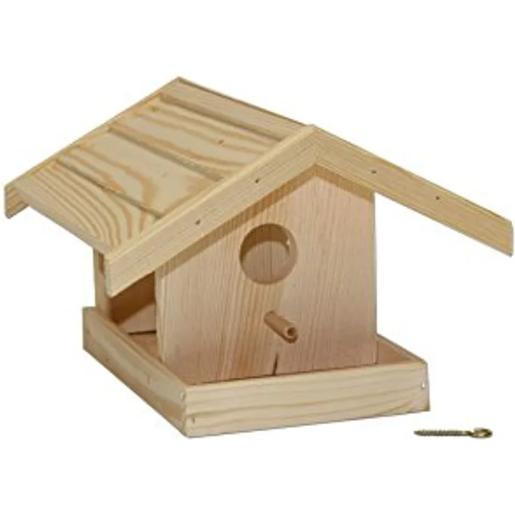 Kynast Garden Vogelhaus Holz klein, zum selber bemalen, Futterhaus für Vögel