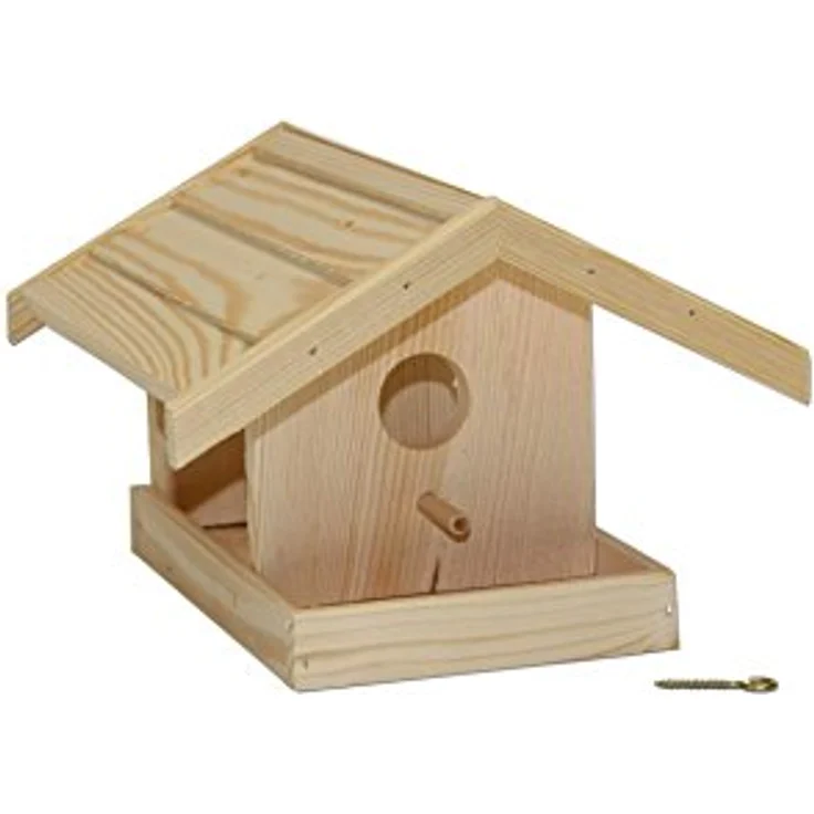 Kynast Garden Vogelhaus Holz klein, zum selber bemalen, Futterhaus für Vögel – Bild 1