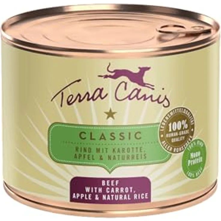 Terra Canis Rind, Karotte & Naturreis Classic Nassfutter, 200g - Premium Hundefutter in 100% Lebensmittelqualität, allergen- & getreidearm, glutenfrei – Bild 1
