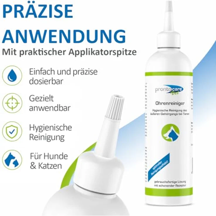 Prontocare-Vet Ohrenreiniger 250ml für Hunde und Katzen | Innovative Formel zur Schmerzlinderung und effektiven Ohrreinigung – Bild 2