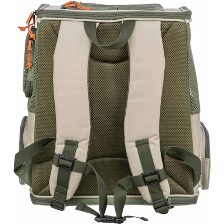 TRIXIE Rucksack Rocco, Tiertransporttasche mit ausklappbarer Liegefläche für Hunde bis 10 kg, beige/olivgrün – Bild 7