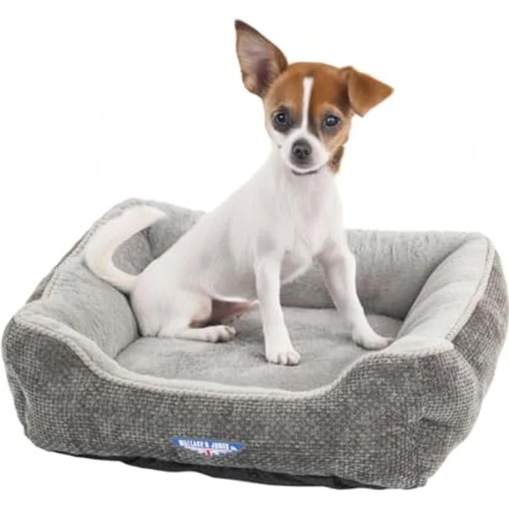 Wallace & Jones Tierbett Premium Hundebett Dunrobin Hundesofa - Flauschiges Plüsch Hundekissen in verschiedenen Größen mit Anti Rutschboden – Bild 2
