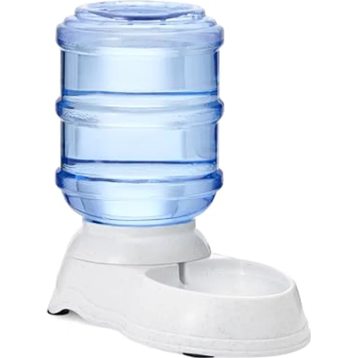 Amazon Basics 2 Stück, Hundefutter- und Wasserspender, Größe S, 3,79 l Wasser- und 2,72 kg Futterkapazität, klar-grau – Bild 1