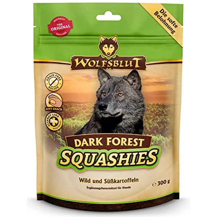 Wolfsblut Squashies Dark Forest, Getreidefreie Hundesnacks mit Wildfleisch und Süßkartoffeln, 300g – Bild 1