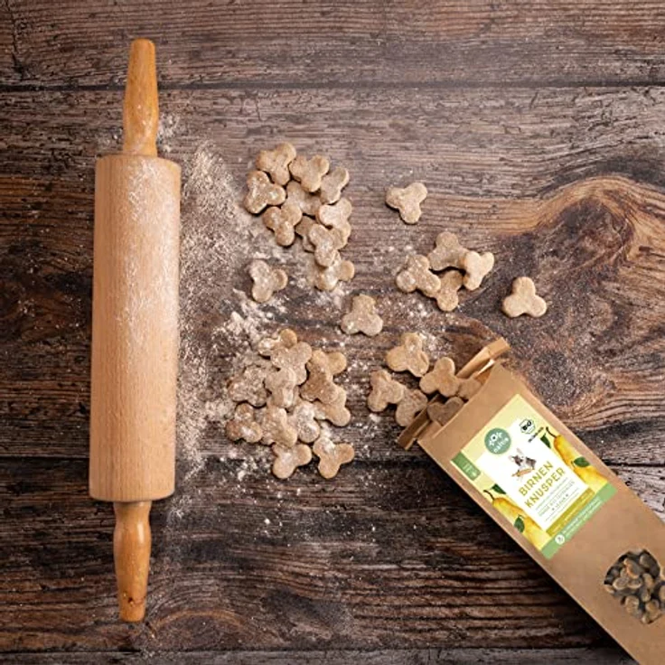 naftie Bio Leckerlies Birnen Knusper Hundekekse, vegane Hundeleckerli aus Dinkelvollkornmehl, handgebacken, 150g – Bild 2