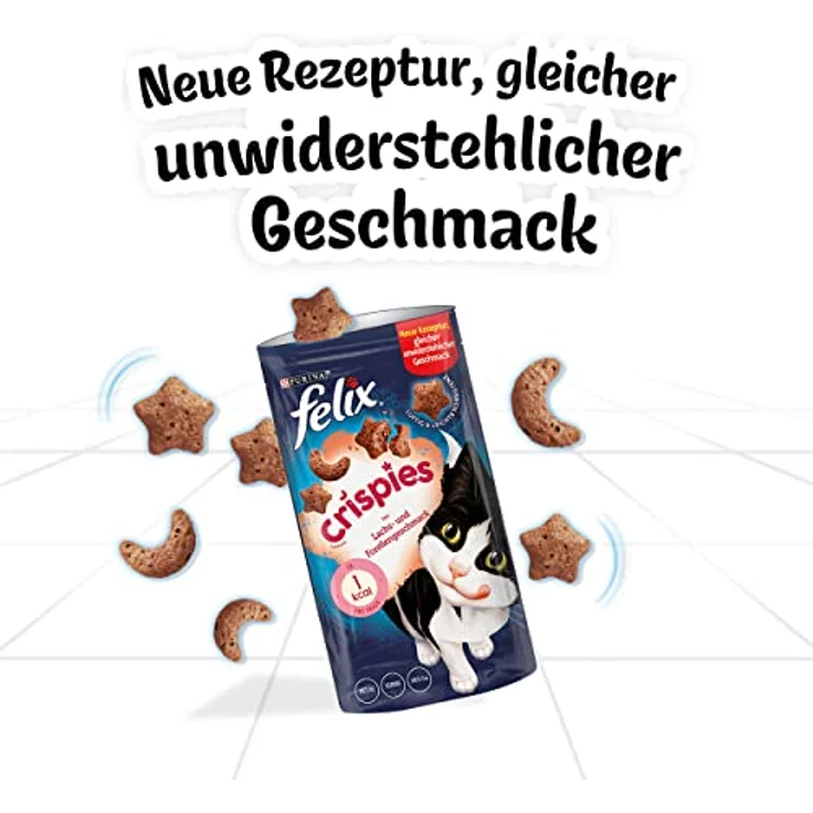 FELIX Crispies Katzensnack Lachs- und Forellengeschmack, knusprig und leicht, 4x45g – Bild 3