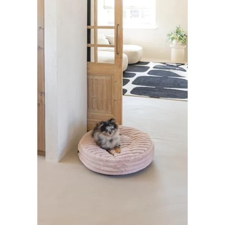 Designed By Lotte Hundekissen Reza rund rosa, rutschfeste Unterseite, maschinenwaschbar – Bild 9
