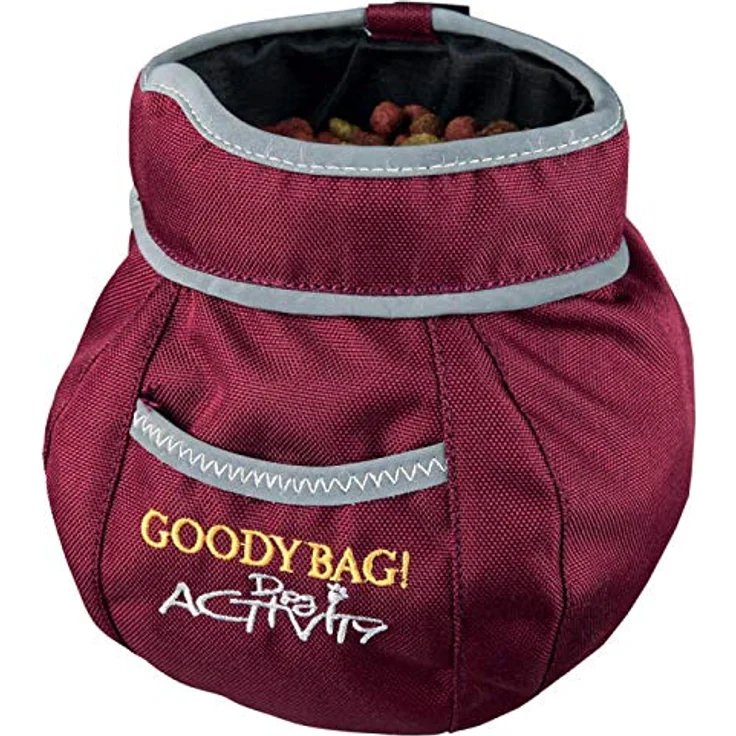 TRIXIE Leckerlibeutel Dog Activity Goody Bag, stabiler Ringeinsatz, wetterfester Verschluss, mit Befestigungsclip und reflektierenden Elementen, diverse Farben – Bild 1