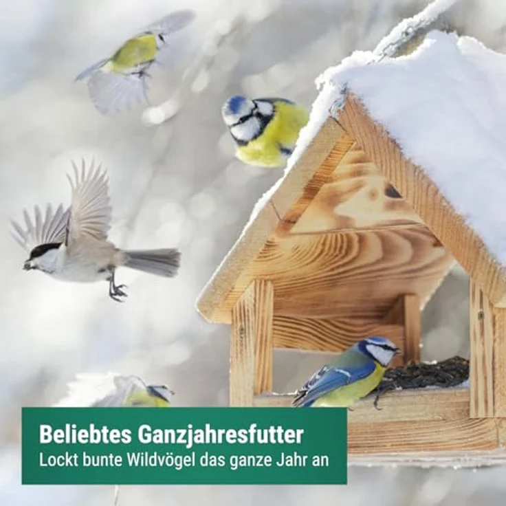 Agrarzone Vogelfutter Wildvögel ganzjährig 20kg, hochwertiger Körner-Mix mit Sonnenblumenkerne, staubfrei & ohne Zusatzstoffe, gentechnikfrei – Bild 2