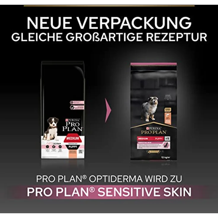 Pro Plan PRO PLAN Puppy Medium Sensitive Skin Hundefutter, 12 kg, mit Lachs für gesunde Haut und schönes Fell – Bild 3