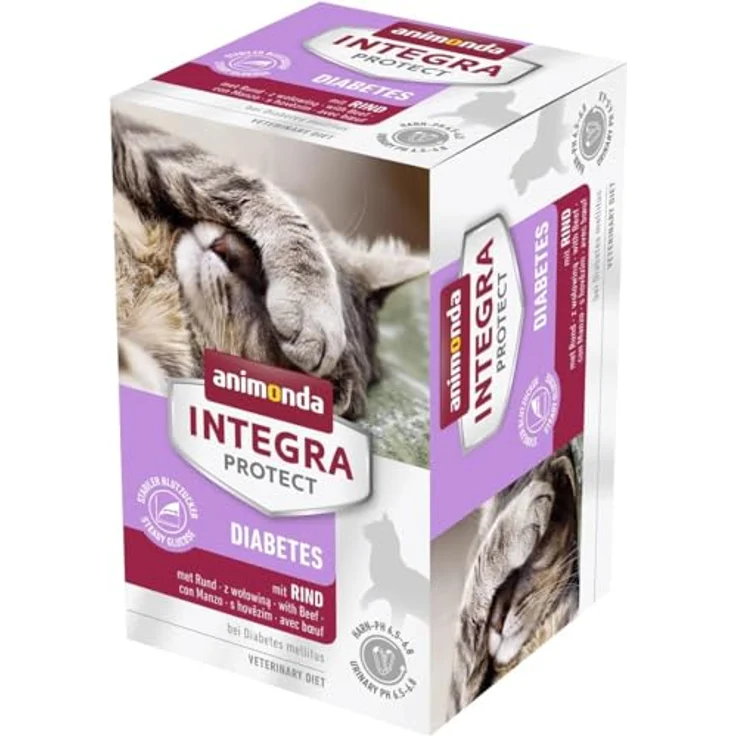 animonda INTEGRA PROTECT Diabetes mit Rind, Katzen-Nassfutter ohne Konservierungsmittel, 6x100g – Bild 1