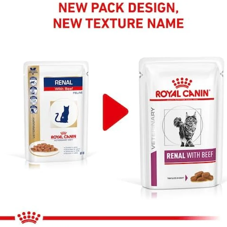 Royal Canin Veterinary RENAL, Katzenfutter mit Rind, 12x85g, zur Unterstützung der Nierenfunktion – Bild 4