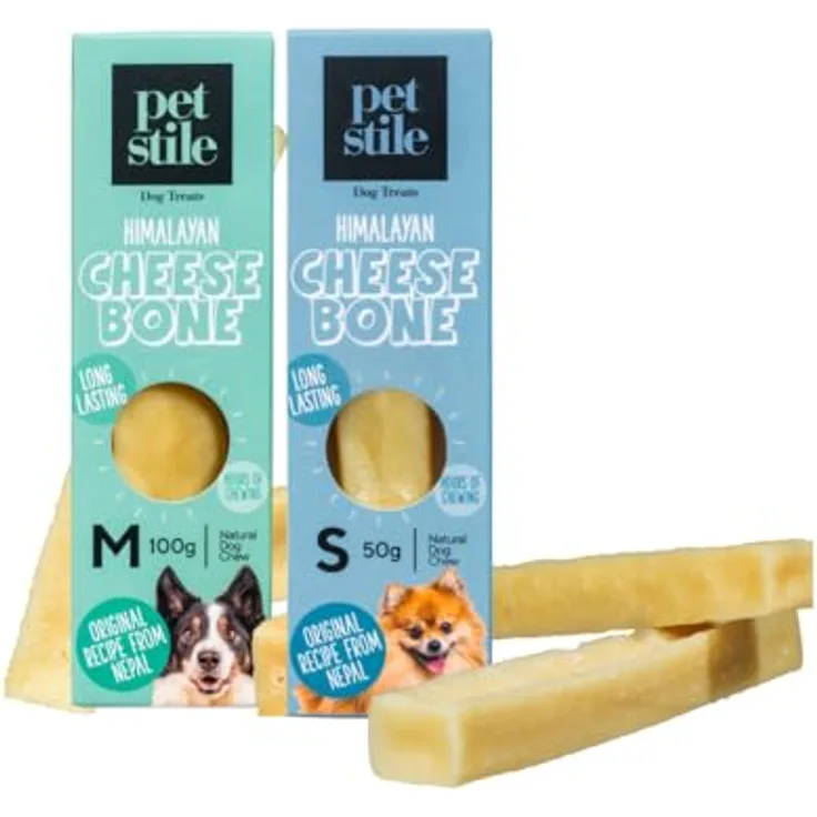 Petstile Himalaya-Käseknochen für Hunde, 100% Bio-Milch, Natürlicher Kaukäse für Welpen & kleine Hunde, Zahnpflege, geruchs- und schmutzfrei, 450g