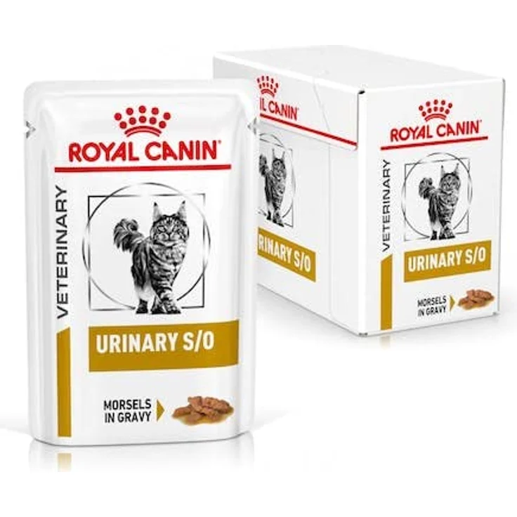 Royal Canin Veterinary Urinary S/O, Häppchen in Soße, Diät-Alleinfuttermittel zur Auflösung von Struvitsteinen, Doppelpack 2 x 12 x 85 g, niedriger RSS-Wert – Bild 2