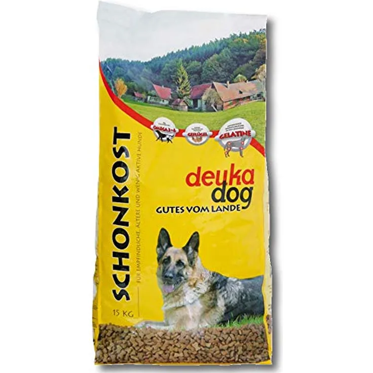 deuka Deuka Dog Schonkost 15Kg, Trockenfutter für empfindliche und ältere Hunde, eiweiß- und energiereduziert mit hochwertigen Faserkomponenten