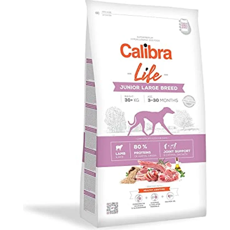CALIBRA Dog Life Junior Large Breed Lamm, 12 kg Hunde-Trockenfutter für große Rassen