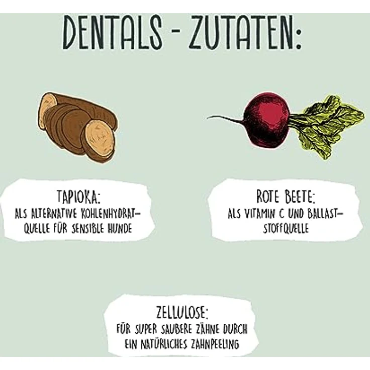 VEGDOG Dentals hypoallergene Kausticks für Hunde, 7 x 120 g, fettarmer Kauspaß zur Zahnpflege mit Kartoffel und Tapioka – Bild 5
