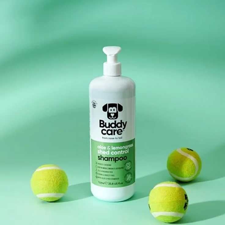 Buddycare Fellpflege-Shampoo zur Kontrolle des Haarausfalls bei Hunden, mit Aloe Vera und Pro-Vitamin B5, 1L – Bild 3