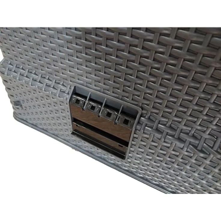 Dehner Katzentoilette Premium Katzentoilette Jolie mit Aktivkohlefilter, Rattanoptik, abnehmbarer Haube, Streu-Abstreifgitter – Bild 6