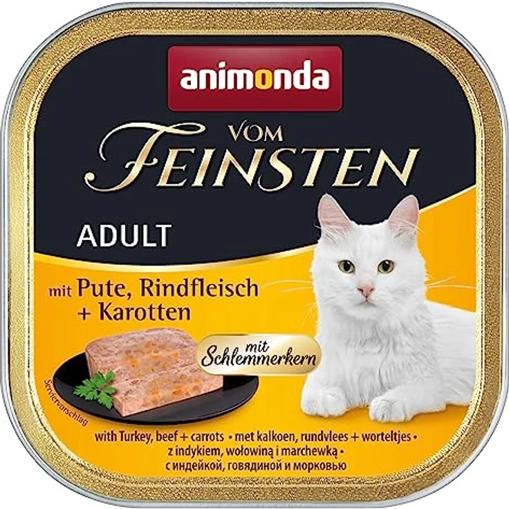 animonda vom Feinsten Schlemmerkern, Katzen-Nassfutter mit Pute, Rind und Karotte, 32x100g – Bild 1