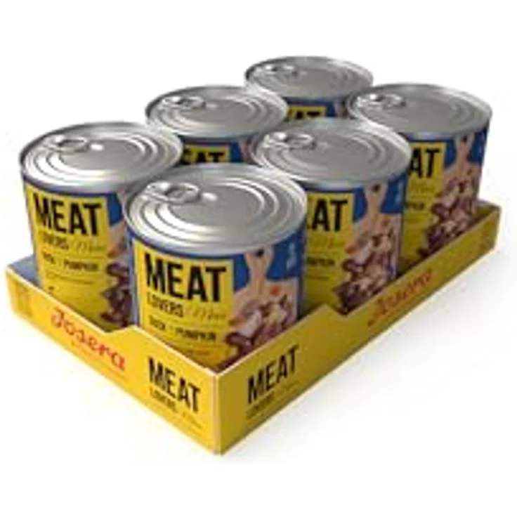 JOSERA Meat Lovers Menu Duck with Pumpkin, Premium Nassfutter für ausgewachsene Hunde, 65% Fleisch, weizenfrei, 6 x 800 g – Bild 1