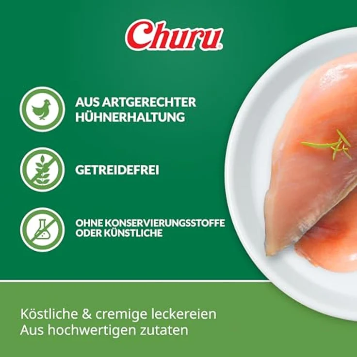 INABA Churu Hundeleckerli, Getreidefreier, Zuckerfreier Creamy Snack aus 100% Hühnerfleisch, Kalorienarm, 56 g (1er Pack) – Bild 2