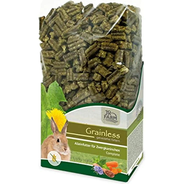JR Farm Grainless Complete Zwergkaninchen, 100% getreidefreies Kleintierfutter mit Ballaststoffen und Heilkräutern, 1350 g – Bild 1