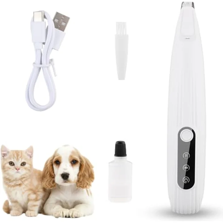 Beihre Pfotentrimmer für Hunde, kabellose Hundeschermaschine mit LED-Licht, Edelstahl-Klinge, wiederaufladbar, ideal für Pfoten, Augen, Ohren und Gesicht – Bild 1