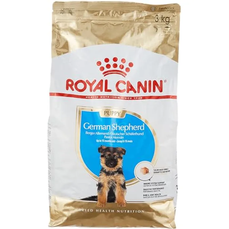 ROYAL CANIN German Shepherd Puppy, Trockenfutter für Deutsche Schäferhund Welpen, 3 kg, mit optimierter Nährstoffversorgung und speziellen Kroketten für leichtes Kauen