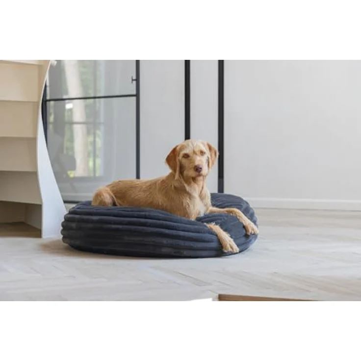 Designed By Lotte Hundekissen Reza rund anthrazit - rutschfeste Unterseite, maschinenwaschbar – Bild 3