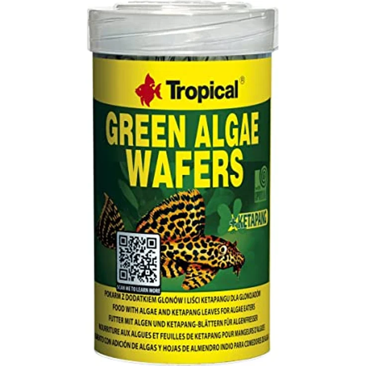 Tropical Tropical Green Algae Wafers, sinkende Waffeln für Algenfresser mit Spirulina und Ketapang-Blättern, 100 ml