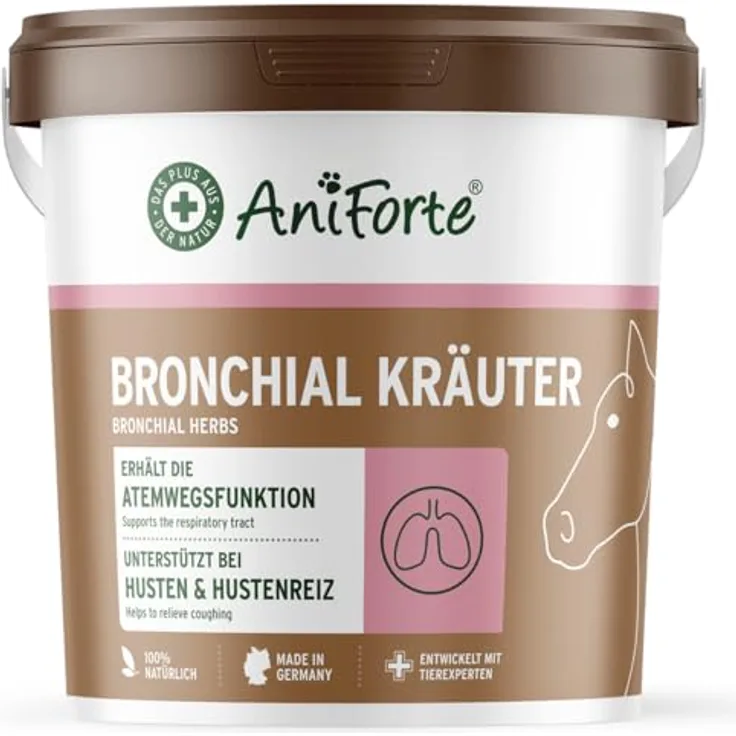 AniForte Bronchial Kräuter, 1 kg zur Unterstützung der Atemwege für Pferde, frei von Zusatzstoffen
