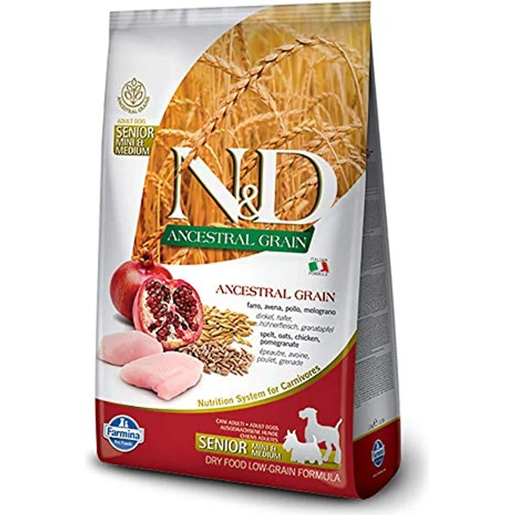 Farmina N&D ANCESTRAL Grain Pellets Hundefutter, Trockenfutter mit Huhn, Dinkel, Hafer und Granatapfel, 2,5 kg, ohne Mais, mit Vitaminen und natürlichen Antioxidantien – Bild 2