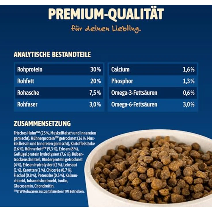 NutriQM® M!EAT Welpen Trockenfutter, getreidefrei, 7 kg (5×1,4 kg), mit Fischöl & Hühnerfleisch, ohne Zucker & Zusatzstoffe, Junior Trockenfutter Hund, Made in Germany – Bild 4
