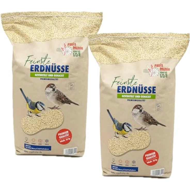 Paul´s Mühle Erdnüsse für Vögel, gehackte Erdnusskerne, 20 kg, Premiumqualität aus Argentinien, ganzjährige Fütterung – Bild 3