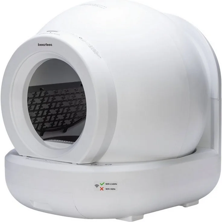 Beeztees Automatische Katzentoilette Moeza, mit Bewegungssensor und App-Steuerung, weiß
