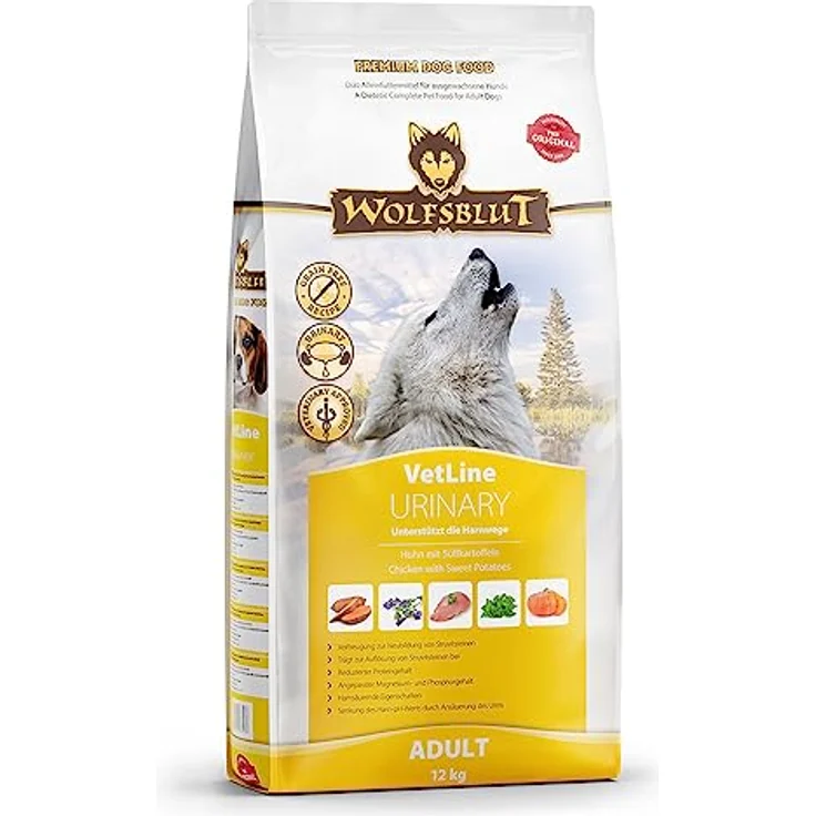 Wolfsblut VetLine Urinary Huhn, Trockenfutter für Hunde zur Unterstützung der Harnwegsfunktion, 12kg – Bild 1