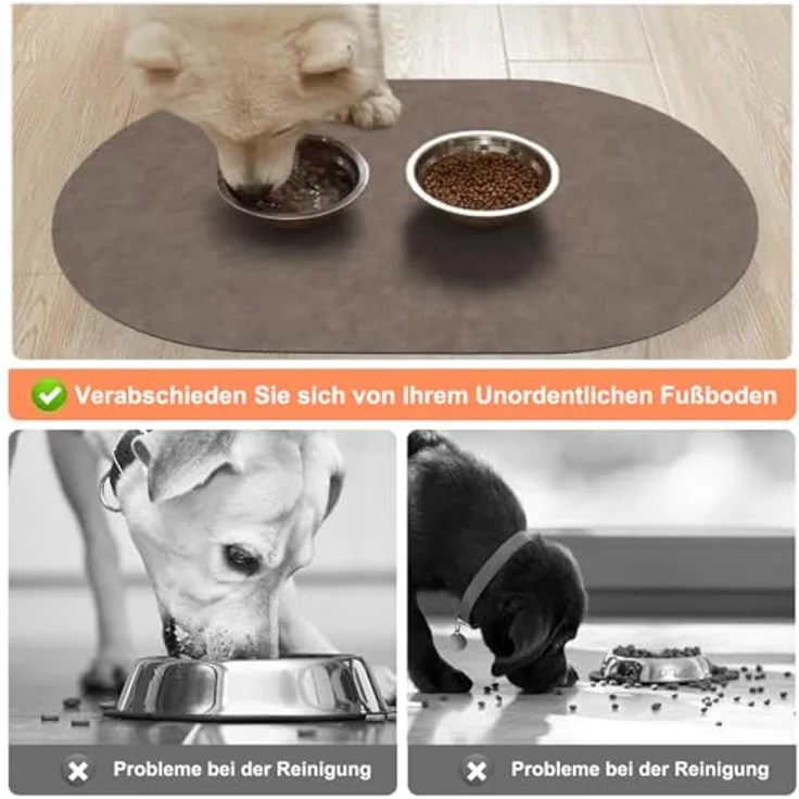 HAOLESHITE Napfunterlage für Hunde und Katzen, rutschfest und saugfähig, schnelltrocknend, braun, 30 x 50 cm – Bild 5