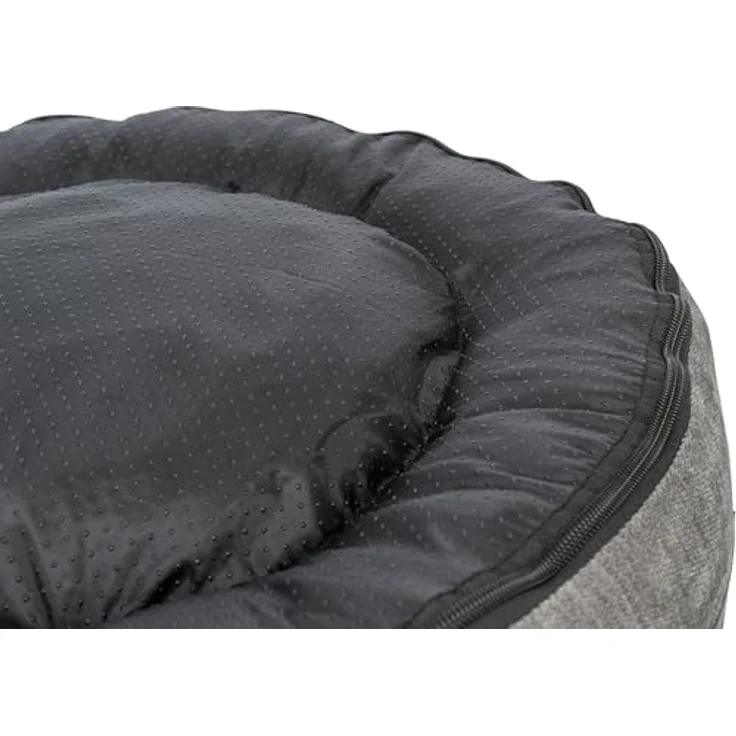 Trixie Hundebett Vital Lennox, rundes orthopädisches Hundekissen in Grau, Ø50cm mit viskoelastischem Schaum für Memory-Effekt, pflegeleicht und rutschfest - 371320 – Bild 3