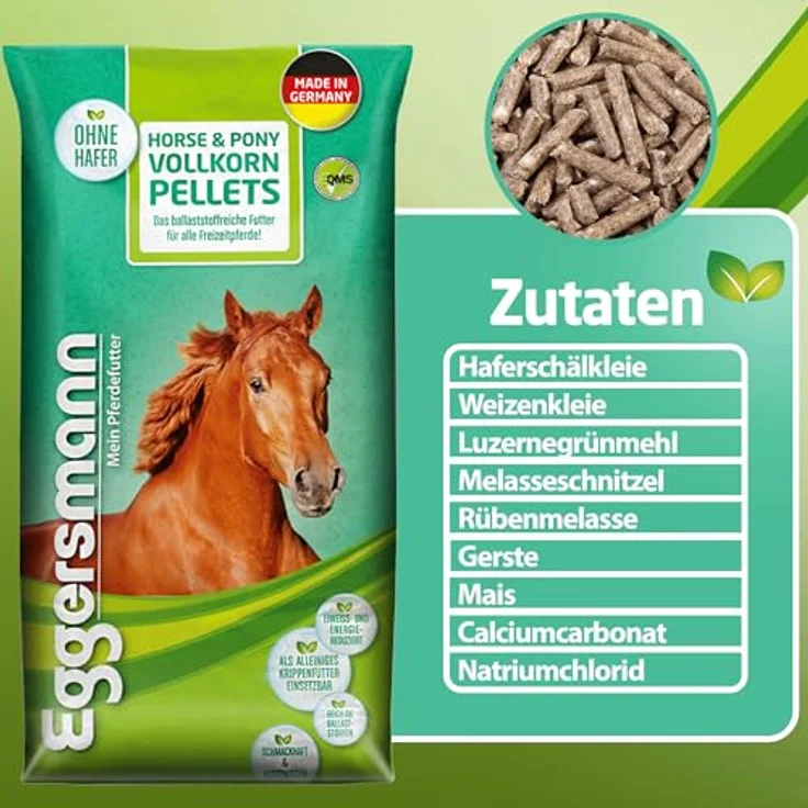 Eggersmann Mein Pferdefutter Horse & Pony Vollkorn Pellets 6 mm, 25 kg – Eiweißreduziertes Ergänzungsfutter ohne Hafer für Freizeitpferde – Bild 5