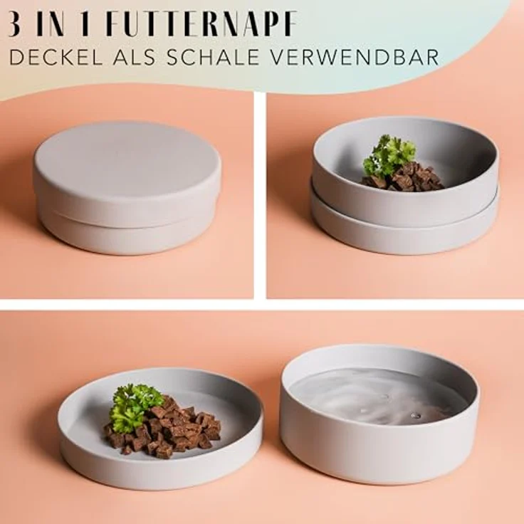 ne&no® Silikon Hundenapf 1200 ml mit Deckel, rutschfest und luftdicht für kleine und mittelgroße Hunde, spülmaschinenfest und gefriertauglich – Bild 2