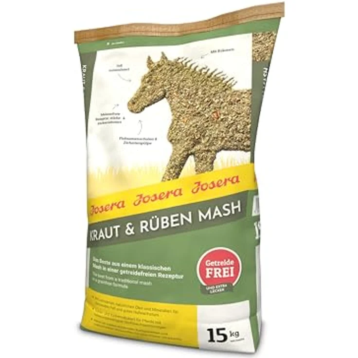 JOSERA Kraut & Rüben Mash, Premium Pferdefutter, getreidefrei, stärke- und zuckerreduziert, 15 kg, voll mineralisiert – Bild 1