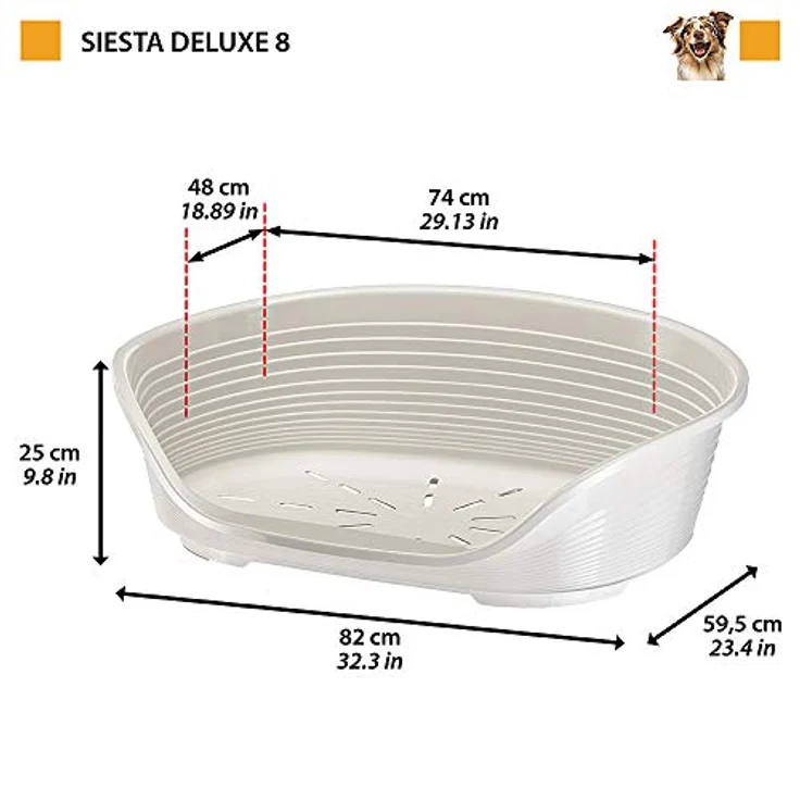 Ferplast Siesta Deluxe Hundebett Katzenbett, waschbar, rutschfest, atmungsaktiv, 74 x 48 x 25 cm, Grün – Bild 2