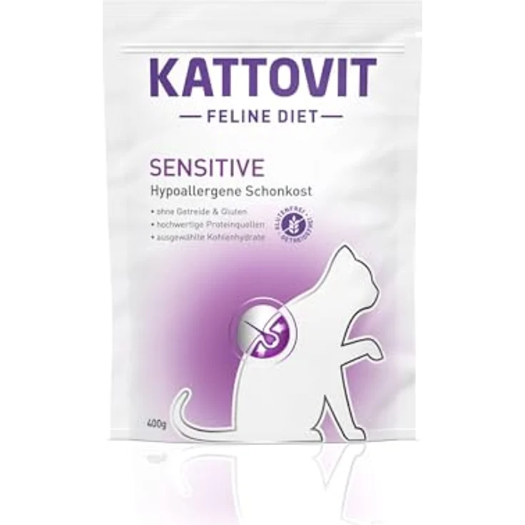 Kattovit Sensitive Trockenfutter für Katzen, hypoallergenes Diätfutter, gluten- und getreidefrei, 6 x 400 g – Bild 1