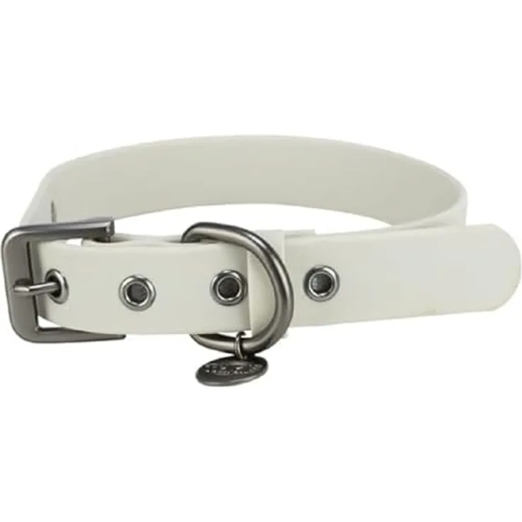 Trixie Hunde-Halsband CityStyle L-XL, hellgrau, Halsumfang 50-57cm, hochwertiges, verstellbares PVC-Halsband, wasserabweisend & abwischbar, für große Hunde, 1971816