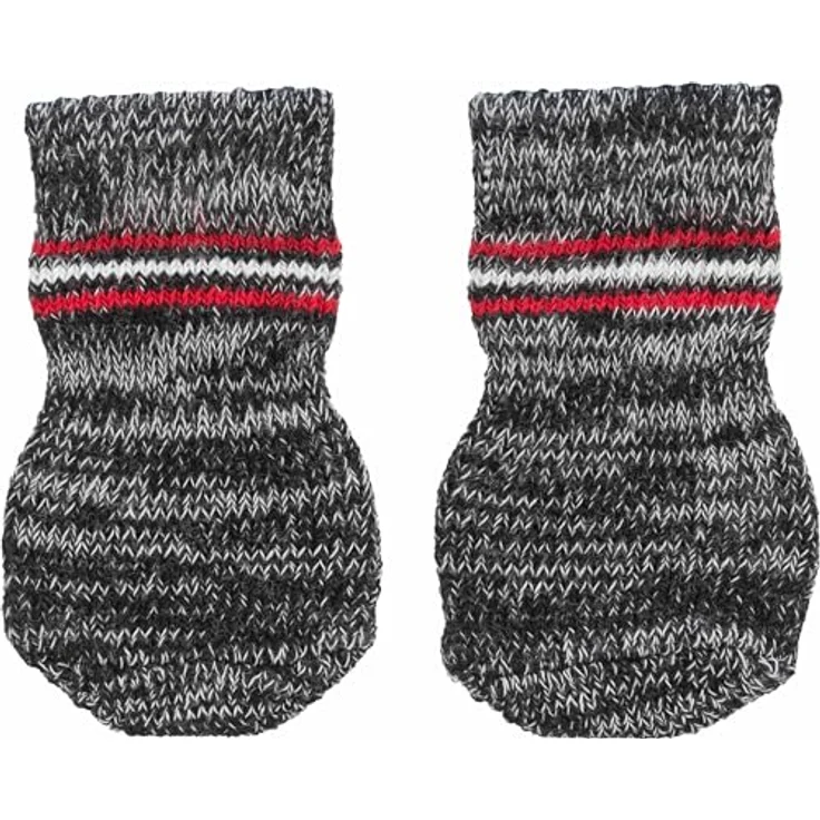 Trixie Hundesocken Anti-Rutsch 2 Stück grau L-XL – Bild 2