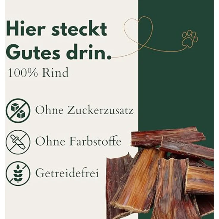 Hunde Helden BREERs Rinderdörrfleisch Trockenfleisch für Hunde, 15 cm Rinderschlund, 1 kg, natürlicher Kauartikel für große & kleine Hunde, getrocknet in Deutschland – Bild 2