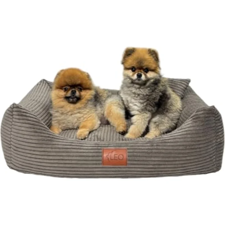 Leo4dog Hundebett Cord, Waschbarer Bezug für Hunde (Braun, M 80x60), Komfortables Hundekissen mit Anti-Rutsch-Unterseite und hohem Verschleißschutz – Bild 5